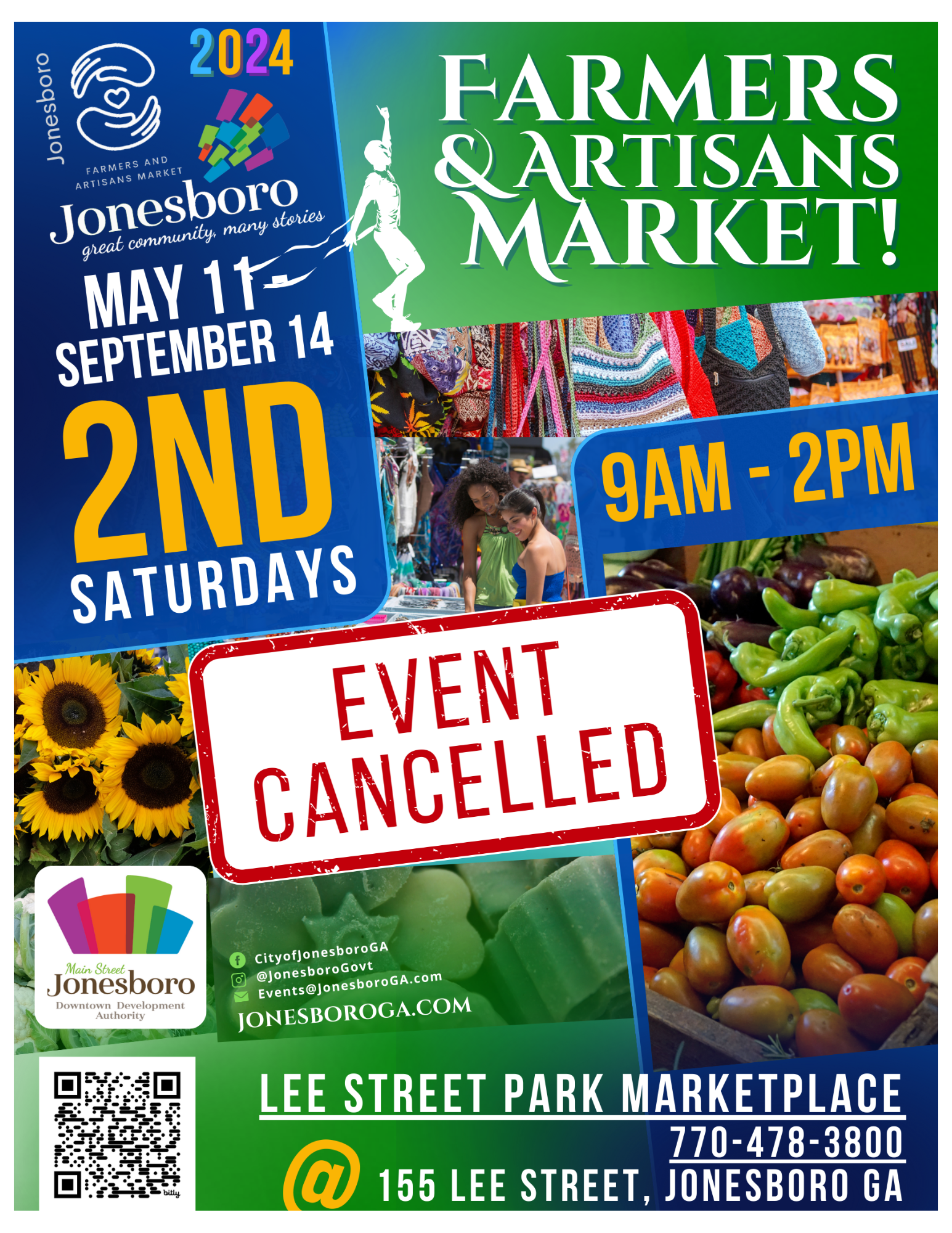 Cancellation - Farmers and Artisans Market - Scheduled for September 14